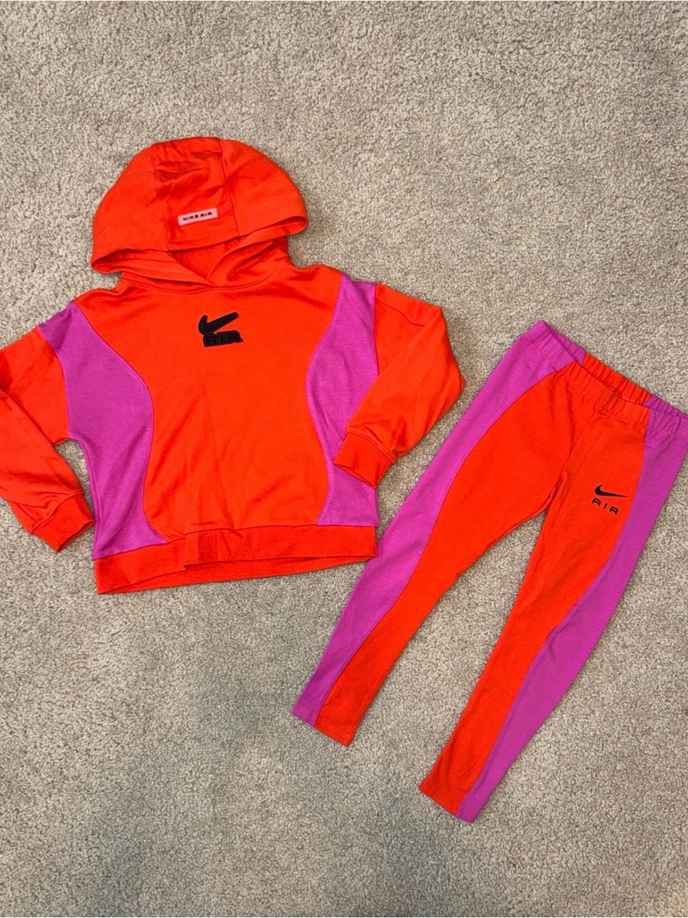 Nike Kids Hoodie & Legging Set in Orange and Pink